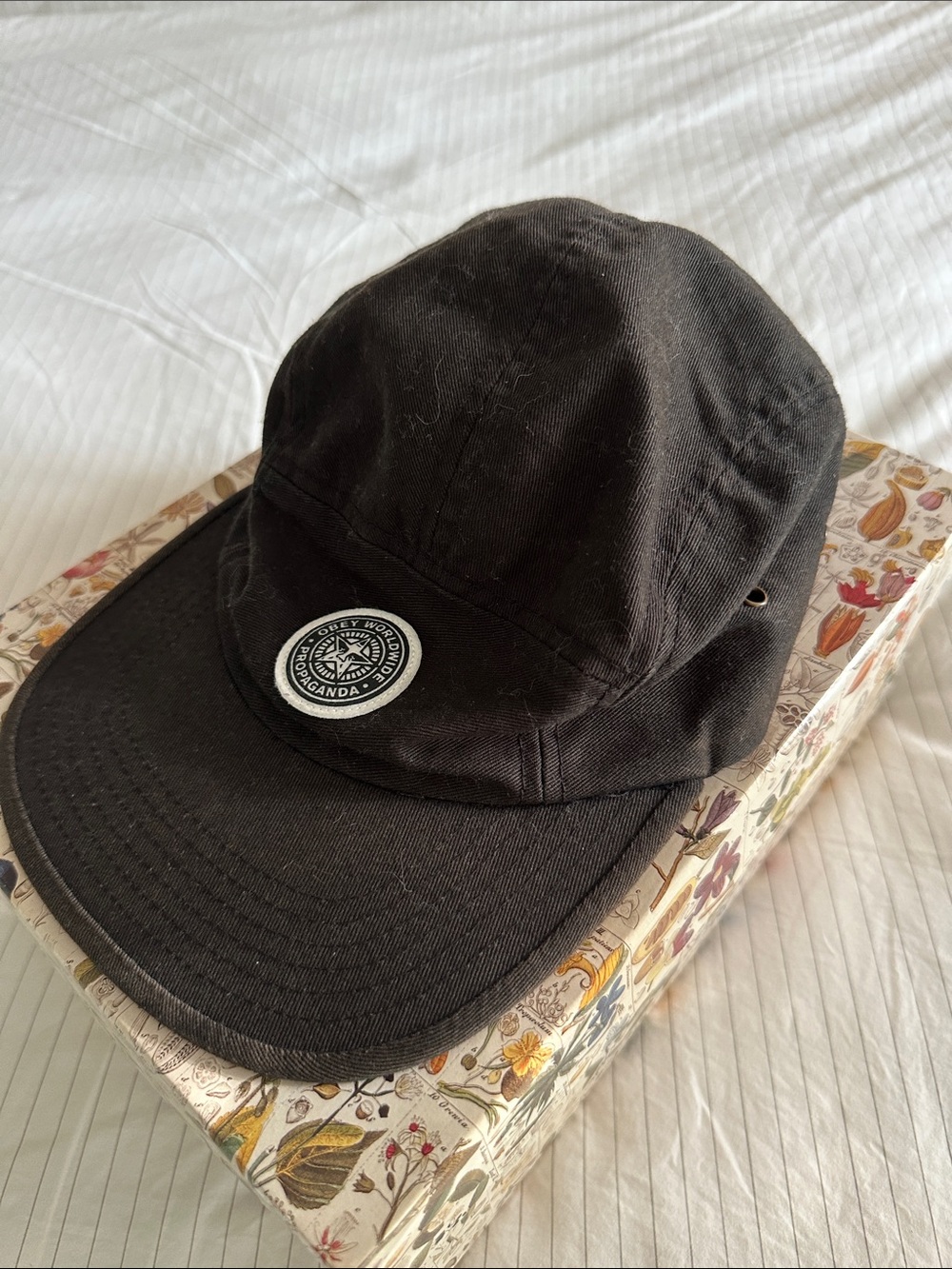 Obey Black Adjustable Five-Panel Cap